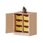 ErgoTray Schrank, 2reihig, 2 OH, zweitürig, mit 6 hohen Boxen, B/H/T 70,3x82x50cm 